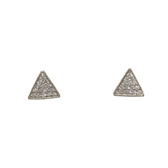 Flat Triangle Pyramid CZ Studs