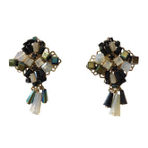 Square Crystal Dangle Statement Earrings