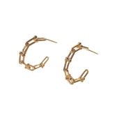 Gold Filled Buckle Chain Hoops