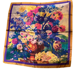 Blooming Flower Bouquet Silk Scarf