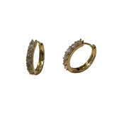 Gold Filled 6 Stone Prong Huggie Hoops