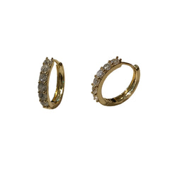 Gold Filled 6 Stone Prong Huggie Hoops