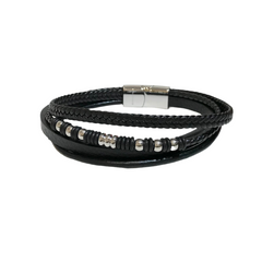 Joellery Braided Beaded Leather Bracelet