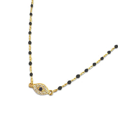 Sterling Silver Evil Eye Color Beaded Enamel Chain Anklet