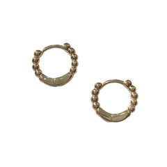 Gold Filled Beaded Huggie Hoops