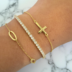 Sideways Small Cross Bracelet