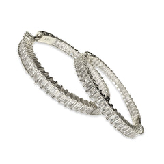 Fashion Baguette Inside Out 1.5” French Clasp Hoops