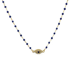 Evil Eye Color Beaded Enamel Chain Choker