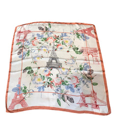 Paris Blooming Flower Silk Scarf