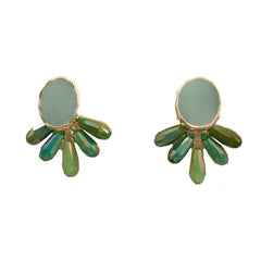 Kerry Button Crystal Earrings