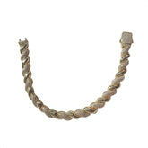 Gold Filled Unisex CZ Twist Tennis Bracelet