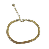 Gold Filled Flat Woven 4mm 7” Bracelet