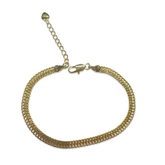 Gold Filled Flat Woven 4mm 7” Bracelet