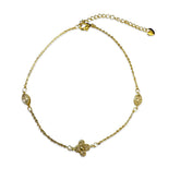 Gold Filled Flora Bezel Station Anklet