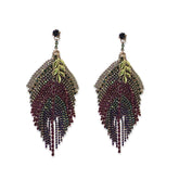 Noellery Leafea Tassel Chandelier Statement Earrings