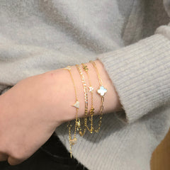 Two Tone 2mm Figaro Chain 7” Bracelet