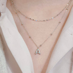 Initial Bubble Ball Station Necklace