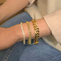 Sterling Silver Thick Cuban Link Chain Bracelet