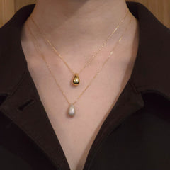 Sterling Silver Pave Teardrop Necklace