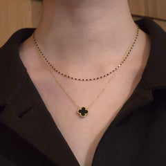 Flora Bezel Small Onyx Necklace