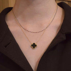 Flora Bezel Large Onyx Necklace