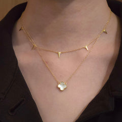 Flora Bezel Mother of Pearl Medium Necklace