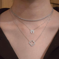 Flora Hollow Sparkle Necklace