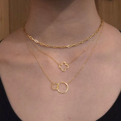 Sterling Silver Paperclip Link Chain 12.5” Choker Necklace