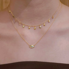 Evil Eye Dotted Bezel Necklace