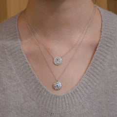 Evil Eye Sparkle Disc Necklace