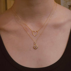 Pink Flora Gemstone Detailed Pendant Necklace