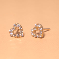 Ivanna Diamond Heart Outline Stud Earrings