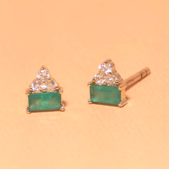 Camelia Emerald Cluster Stud Earrings