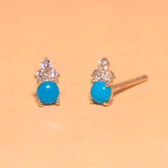 Edna Turquoise Cluster Stud Earrings