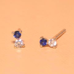 Eileen Diamond Sapphire Stud Earrings