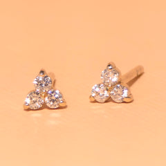 Alice Triple Cluster Flower Stud Earrings
