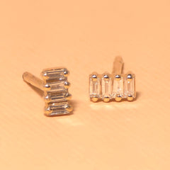 Tonya Mini Baguette Stud Earrings