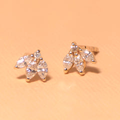 Tessa Diamond Marquise Cluster Stud Earrings