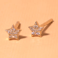 Cathy Tiny Pave Star Stud Earrings