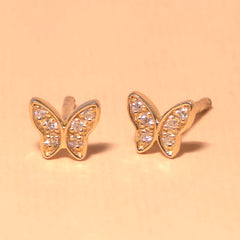 Cheryl Pave Butterfly Stud Earrings
