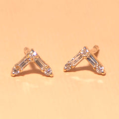 Tiffany Baguette Chevron Arrow Stud Earrings