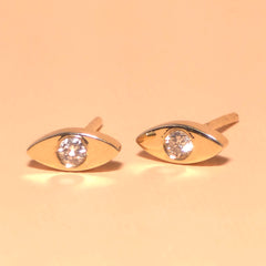 Nina Evil Eye Petite Diamond Bezel Stud Earrings