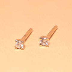 Melody Tiny 2mm Diamond Stud Earrings