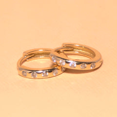 Carly Diamond Studded Huggie Hoops