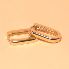 Korra Plain Paperclip Link Huggie Hoops