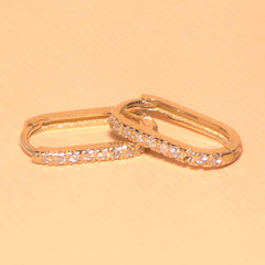 Xandra Pave Paperclip Link Huggie Hoops