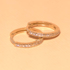 Kristen Clear Pave Huggie Hoops