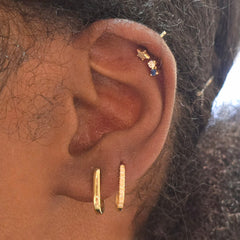 Xandra Pave Paperclip Link Huggie Hoops