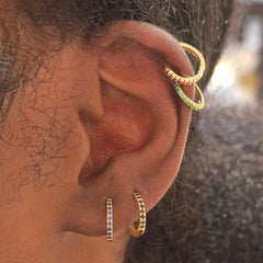 Amaya Black Pave Huggie Hoops