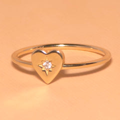 Mayla Heart Diamond Starburst Ring